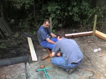 10-10-2005 Bouw schuur achtertuin