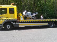 30-04-2012 Sandra gevallen met de motor, Yamaha Thundercat